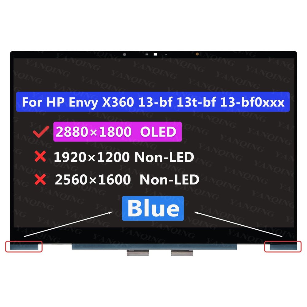 13.3" LCD Touch Screen Replacement Digitizer Assembly for HP Envy x360 13-bf 13-bf0000 13-bf0xxx 40 pin (OLED 2.8K 2880x1800 Blue)
