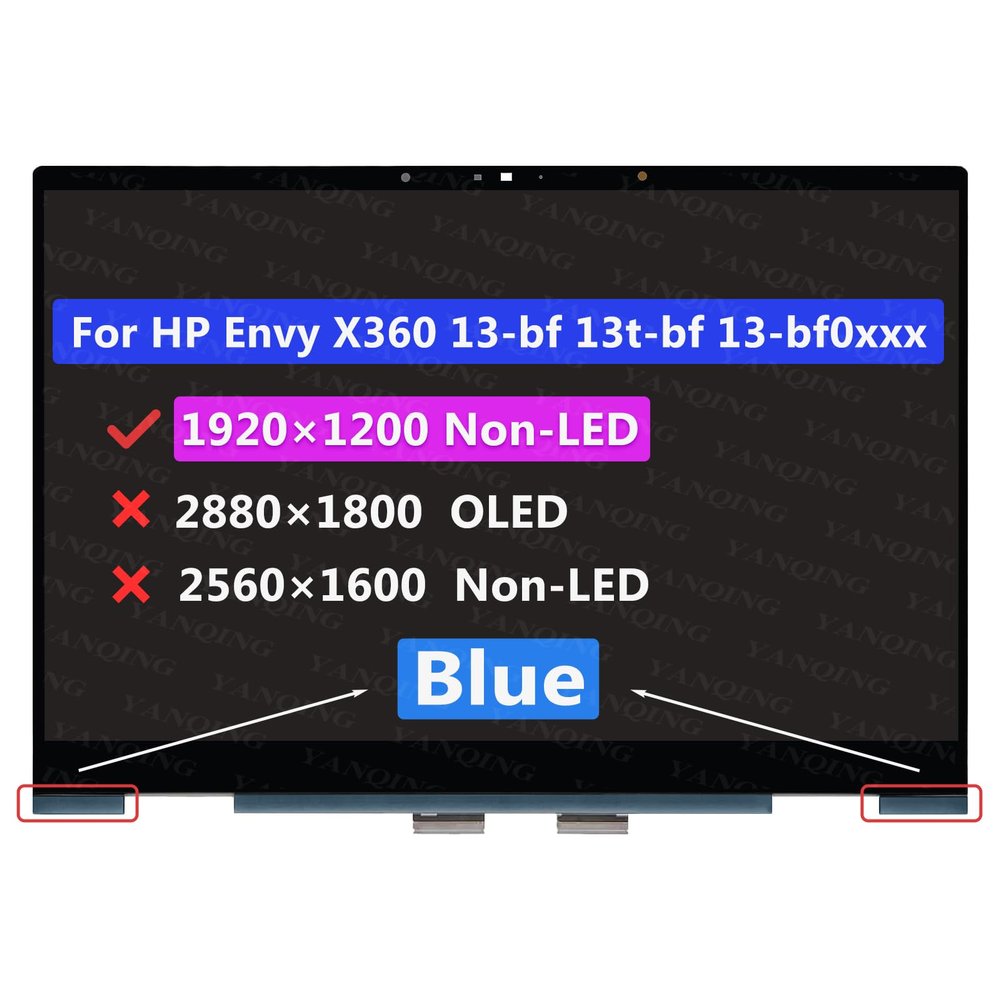 13.3" LCD Touch Screen Replacement Digitizer Assembly for HP Envy x360 13-bf0013dx Non-OLED Type 30 pin 60HZ (WUXGA 1920 * 1200 Blue)