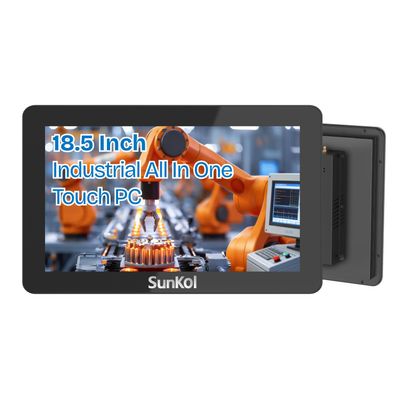 SunKol 18.5 inch Embedded Industrial Panel PC, Capacitive 1920 * 1080 Touch Screen, VESA Bracket, Win 10 Computer for Automation, HDMI, 2xLAN, 4xUSB, 2xRS485, 4xRS232(I5-7200U,8GB-DDR4 RAM 128GB SSD)