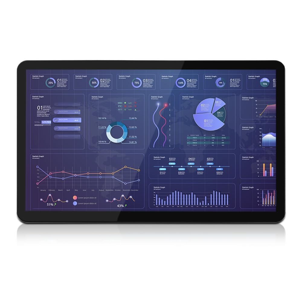 SunKol 13.3" Embedded Industrial Touch Panel PC,16:9 Capacitive Touch Screen All-in-one, 3xUSB2.0, 1xUSB3.0, HDMI, VGA, 2xRS232, LAN (J1800, 8G-DDR3 RAM 512G SSD)