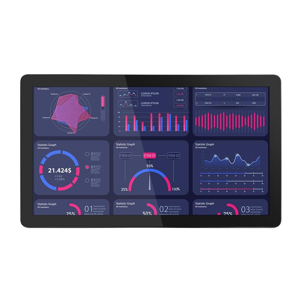 SunKol 21.5" Embedded Industrial Touch Panel PC,16:9 Capacitive Touch Screen All-in-one, 2xUSB2.0, 2xUSB3.0, HDMI, VGA, 2xRS232, LAN (i5-3210M, 8G-DDR3 RAM 512G SSD)