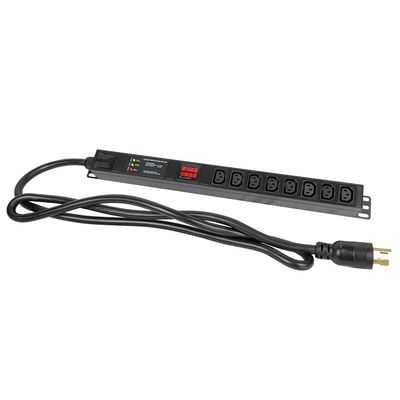 Metered-Surge Protection, PDU, 240V, L6-30P, 30A, 7200watts, (8) C13 Outlets, Crypto Mining, Data Center, ASIC/RIGS, Network Cabinet, Power Distribution Unit