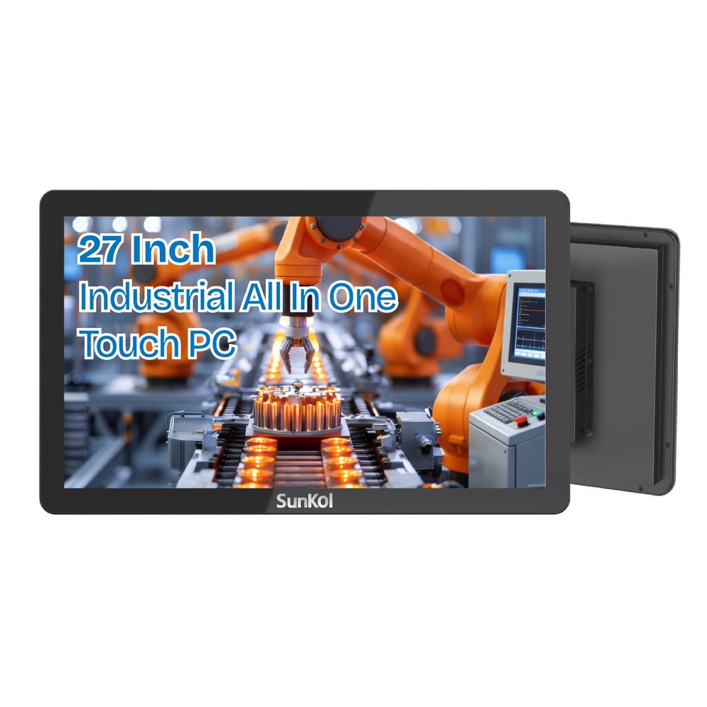 27 inch Embedded Industrial Panel PC, 10 Point Capacitive 1920*1080 Touch Screen, VESA Bracket, Win 10 Computer for Automation, HDMI, 2xLAN, 4xUSB, 2xRS485, 4xRS232(I5-7200U,8GB-DDR4 RAM 256GB SSD)