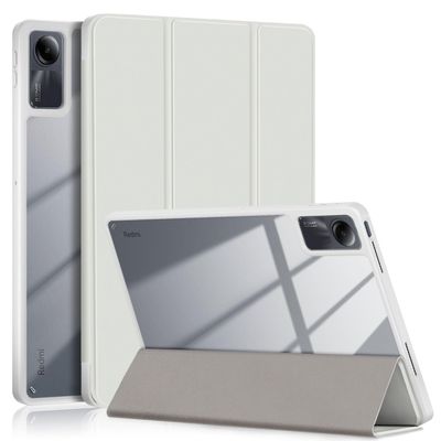 Gylint Case for Xiaomi Redmi Pad SE 11'' 2023, Hybrid Slim Case Cover [Built-in Pencil Holder] Shockproof Cover with Clear Transparent Back Shell for Xiaomi Redmi Pad SE Gray