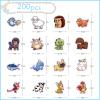 200PCS Animal Stickers,Cute Animal Stickers for Kids 2-4,Waterproof Vinyl Stickers for Water Bottles,Laptop,Bumper,Skateboard,Kawaii Sticker Gifts view 3