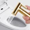 FINLIX Hand Shower for Toilet Set Handheld Bidet Sprayer Kit Cloth Diaper Sprayer Gold with Hose No Drilling Brass Toilet Spray Gun Set view 2