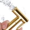 FINLIX Hand Shower for Toilet Set Handheld Bidet Sprayer Kit Cloth Diaper Sprayer Gold with Hose No Drilling Brass Toilet Spray Gun Set view 3