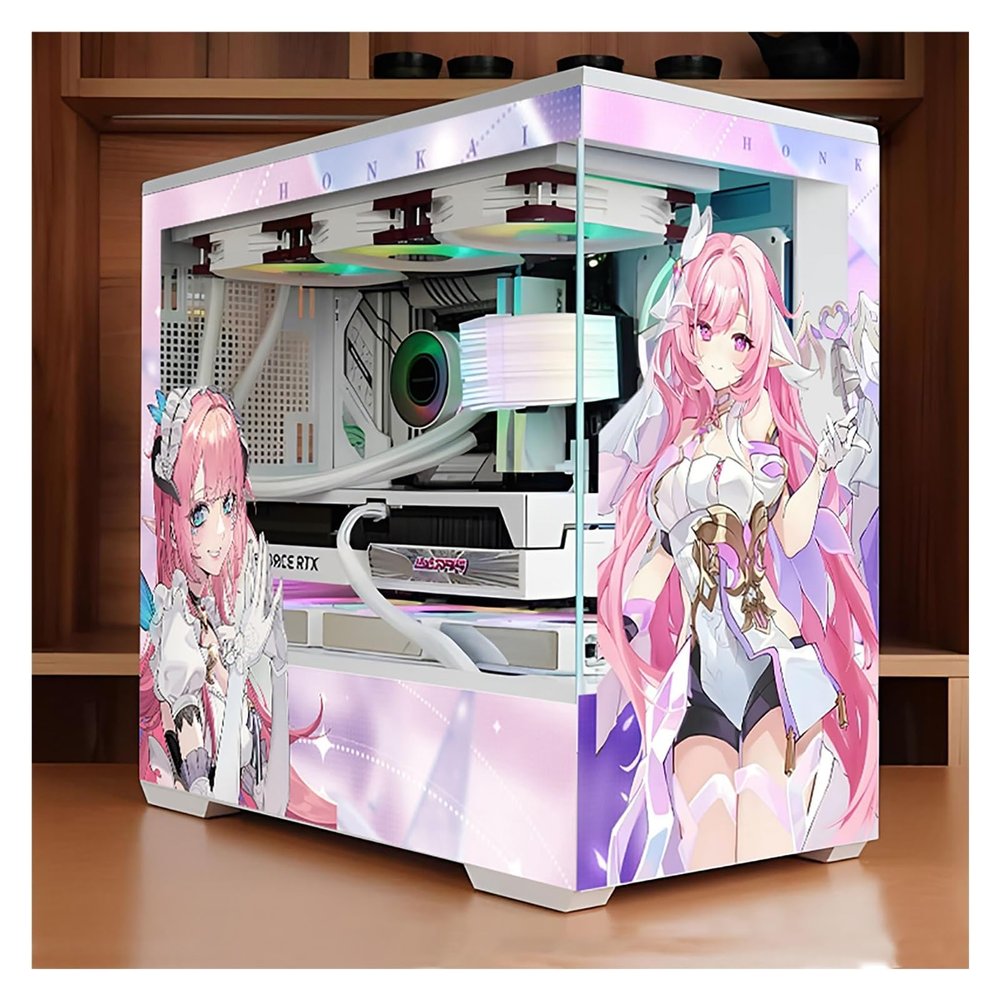 Computer Cases,Mid-Tower PC Gaming Case M-ATX/ITX - Front I/O USB 3.0 /Type-C Port - 270 Panoramic View Tempered Glass Panel - Water-Cooling Ready