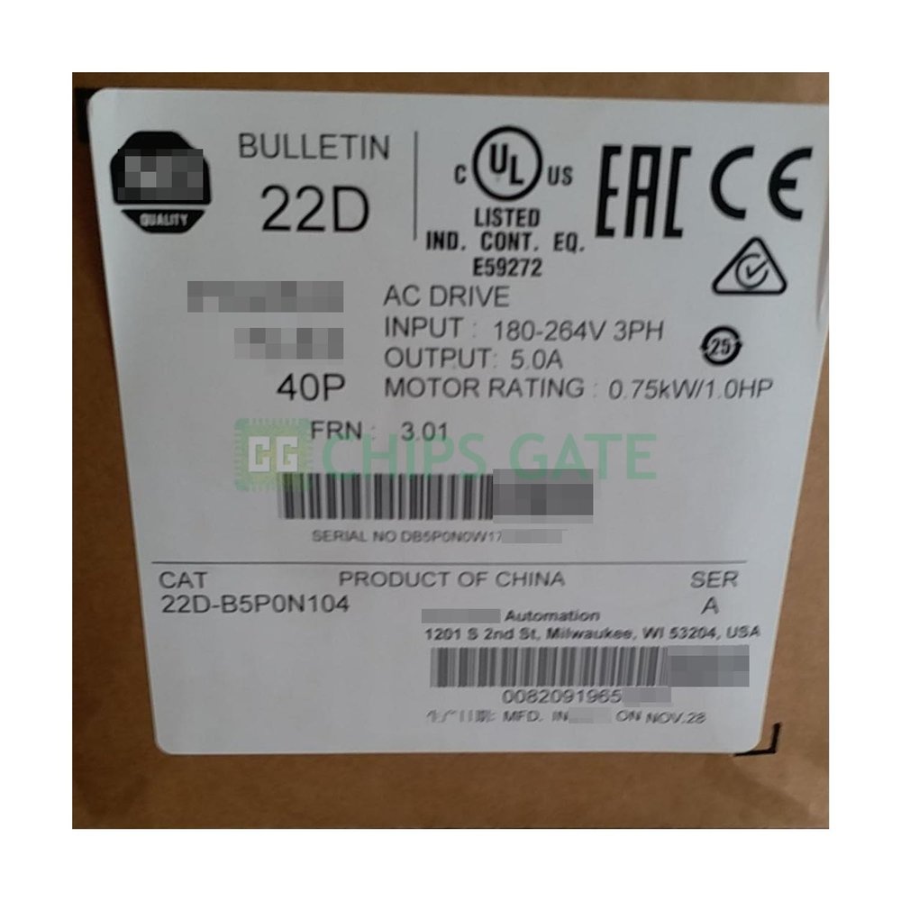 22D-B5P0N104 Frequency AC Drive 22D-B5P0N104 New in Box 1pcs