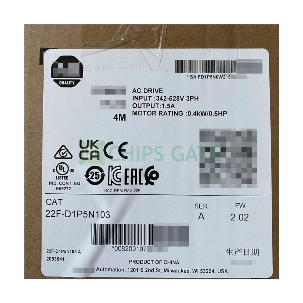 22F-D1P5N103 New 4M 0.4kW 0.5HP AC Drive 22FD1P5N103 with Box
