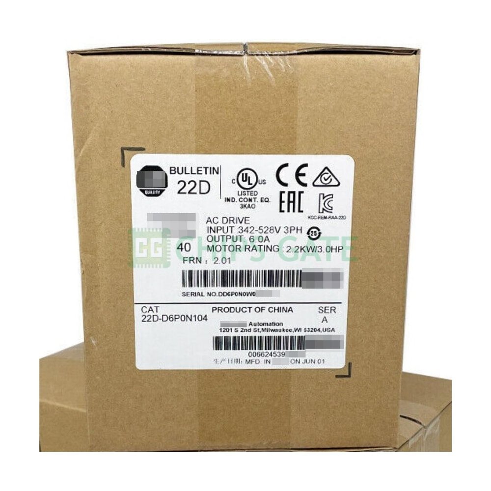 22D-D6P0N104 New 2.2kW 3Hp AC Drive Sealed in Box for delivery