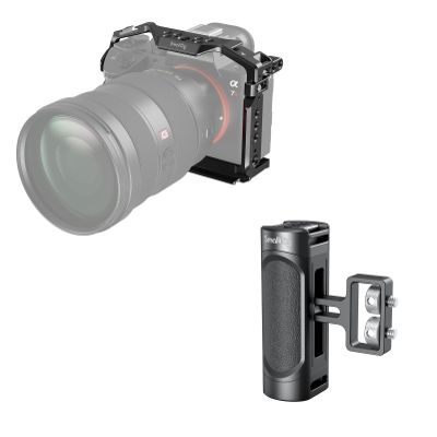 SmallRig Camera Cage Kit for Sony a7R III and a7 III Series, with Camera Cage and Mini Side Handle Handgrip with Dual 1/4"-20 Screw Mount