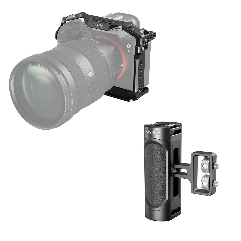 SmallRig Camera Cage Kit for Sony a7R III and a7 III Series, with Camera Cage and Mini Side Handle Handgrip with Dual 1/4"-20 Screw Mount