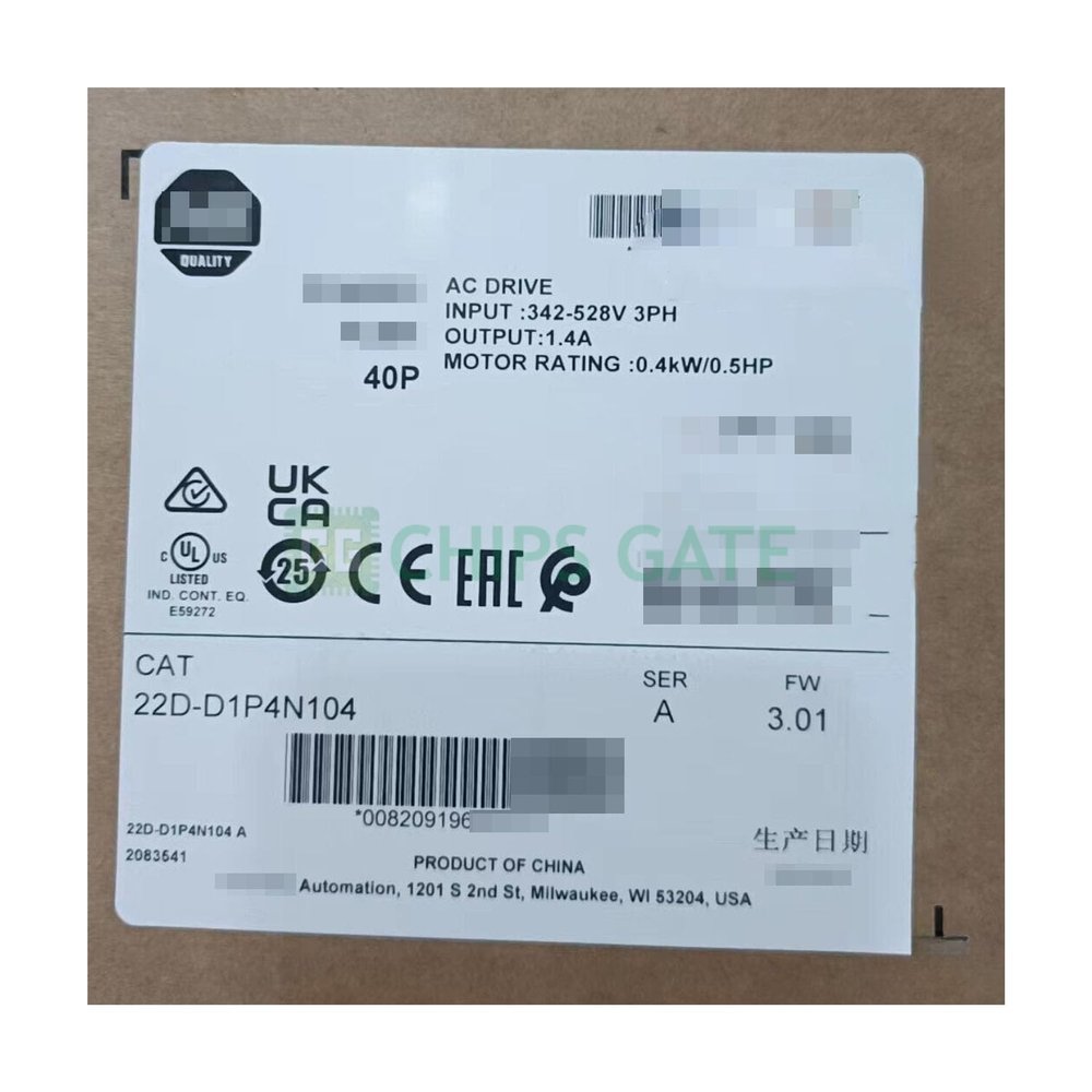 New Sealed 22D-D1P4N104 0.4kW 0.5Hp AC Drive 22D-D1P4N104
