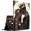 Case for New iPad 10th Generation Case 2022 10.9 Inch, Multi-Angle Smart Stand Cover Auto Sleep/Wake for iPad 10th Gen 10.9 inch 2022, African American Afro Queen King Gold Crown view 1