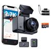 [ Bundle 3 Items: Vantrue E2 2.7K Dash Cam + Vantrue 512GB SD Card + Hardwire Kit ] 2.7K + 2.7K Dash Cam Front and Rear, Buffered Parking Mode, GPS, Voice Control view 1
