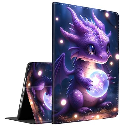 Case for iPad 9.7 5th/ 6th Gen (2017/2018)/ iPad Air 2/ Air 1, Multi-Angle Smart Stand Cover Auto Sleep/Wake for iPad 9.7 inch 2018 2017, Purple Dragon Baby