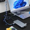 Tymyp 12 in 1 USB C Hub, USB C Docking Station, Three Displays with VGA, 2 * HDMI, Mac Pro/Air USB C Adapter(USB A 3.0,1Gbps Ethernet,PD 100W,3.5mm Microphone,SD/TF Reader) Dongle for Dell,HP,Lenovo view 2