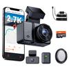 [ Bundle-4 Items: Vantrue E2 2.7K Dash Cam + 512GB SD Card + Hardwire Kit+CPL ] 2.7K + 2.7K Dash Cam Front and Rear, Buffered Parking Mode, GPS, Voice Control view 1