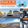 [ Bundle-4 Items: Vantrue E2 2.7K Dash Cam + 512GB SD Card + Hardwire Kit+CPL ] 2.7K + 2.7K Dash Cam Front and Rear, Buffered Parking Mode, GPS, Voice Control view 2