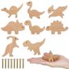 Burbell 8 Pcs Wooden Animal Cabinet Knobs Wood Drawer Dresser Knobs Dino Drawer Pulls with Screws Room Handles Decor(Dinosaur Theme) view 1