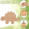 Burbell 8 Pcs Wooden Animal Cabinet Knobs Wood Drawer Dresser Knobs Dino Drawer Pulls with Screws Room Handles Decor(Dinosaur Theme) view 4