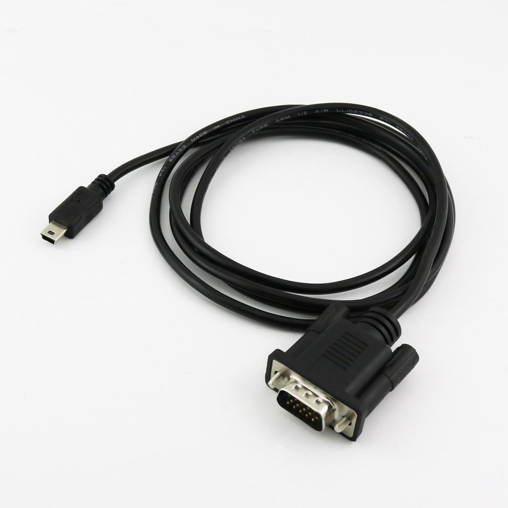 2PC Mini USB 5 Pin Male to VGA DB15 D-SUB 15 Pins Male Adapter Cable for Mobile DVD