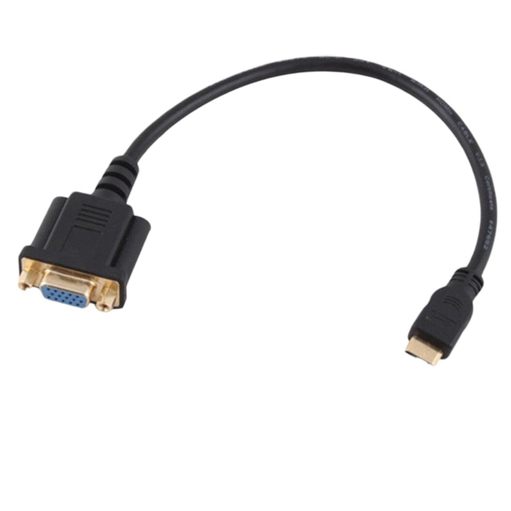 2PC 1080P Mini HDMI Male to DB15 VGA 15Pin Female Video AV Adapter Cable HDTV PC 1FT