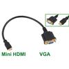 2PC 1080P Mini HDMI Male to DB15 VGA 15Pin Female Video AV Adapter Cable HDTV PC 1FT view 2