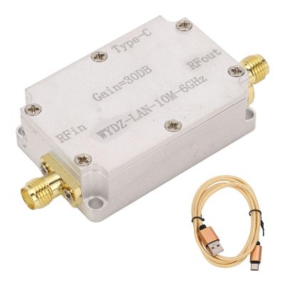 Wideband RF Amplifier 10MHz-6GHz High Gain Signal Booster for Wireless Communication and Transmission