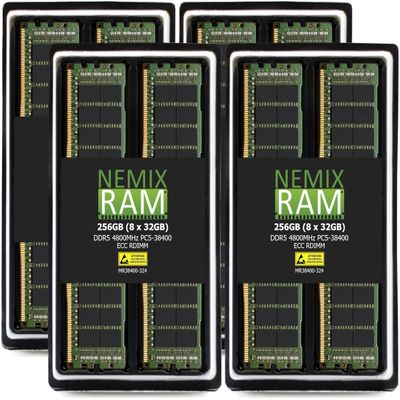 NEMIX RAM 256GB (8X32GB) DDR5 4800MHZ PC5-38400 2Rx8 1.1V CL40 288-PIN ECC RDIMM Registered Server Memory KIT Compatible with Dell Precision 7960 Rack Workstation