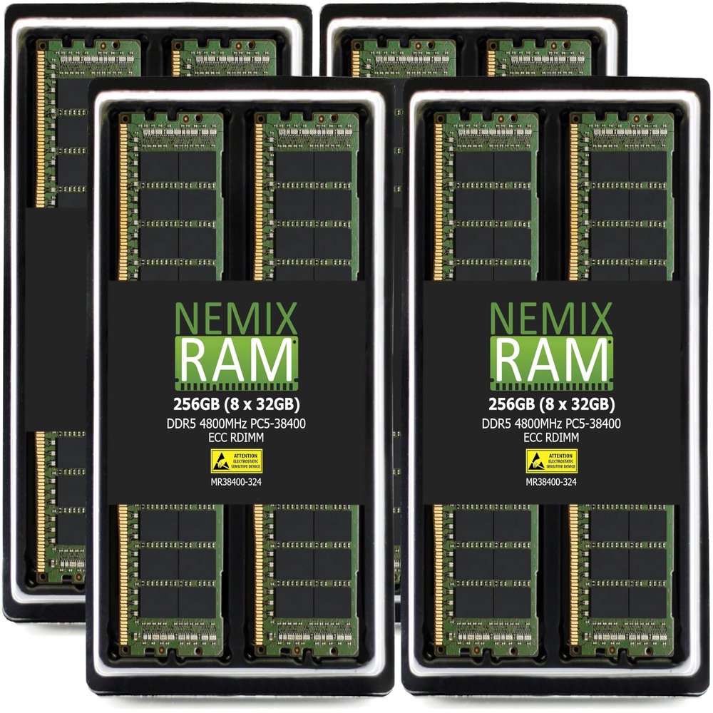 NEMIX RAM 256GB (8X32GB) DDR5 4800MHZ PC5-38400 2Rx8 1.1V CL40 288-PIN ECC RDIMM Registered Server Memory KIT Compatible with Dell Precision 7960 Rack Workstation