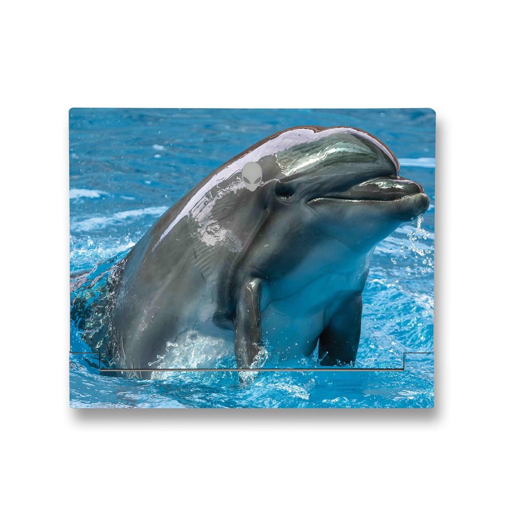 MightySkins Skin Compatible with Alienware X14 R2 (2023) Full Wrap Kit - Dolphin Greeting | Protective, Durable, and Unique Vinyl Decal wrap Cover | Easy to Apply & Change Styles | Made in The USA