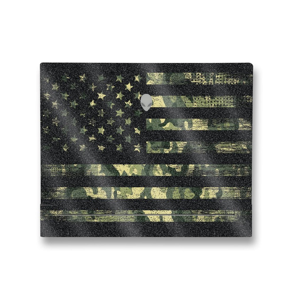MightySkins Glossy Glitter Skin Compatible with Alienware X14 R2 (2023) Full Wrap Kit - American Camo | Protective, Durable High-Gloss Glitter Finish | Easy to Apply & Change Styles | Made in The USA