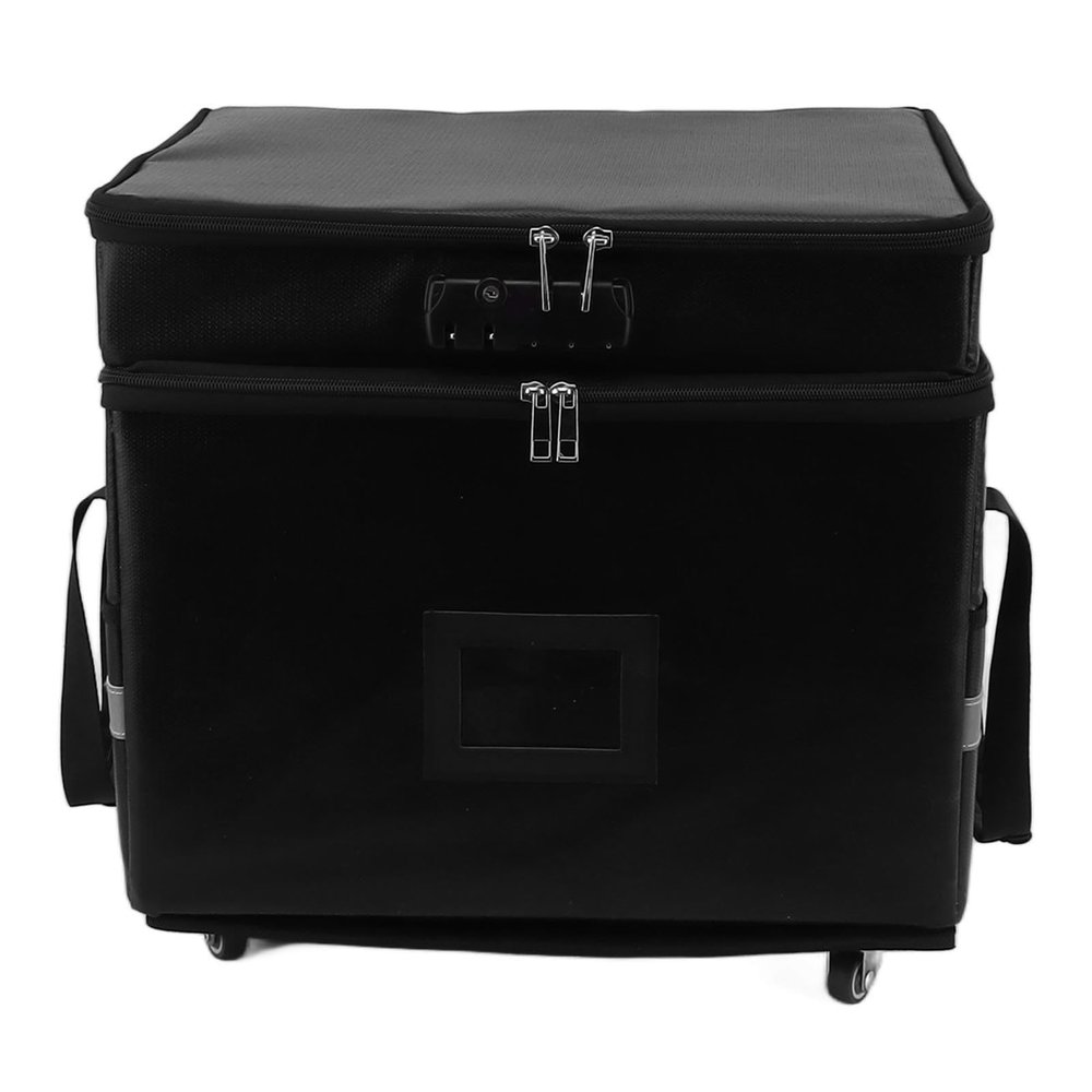 Fireproof Waterproof Damp Proof Document Box with Lock, Large Capacity, Lightweight Design, Double Layers File Box for Fire and Water Protection