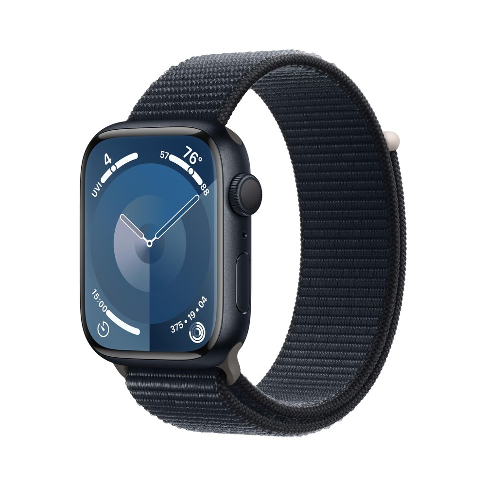 Apple Watch Series 9 [GPS 45mm] Midnight Aluminum Case with Midnight Sport Loop Carbon Neutral (Renewed)