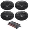 Audiosavings Bundle: JVC KS-DR2004D 600w 4-Channel Marine Amplifier ATV/UTV/Classic Car Class-D Amp Bundle with (2) Pair Rockville MS525B 5.25" 400 Watt Waterproof Marine Speakers 2-Way (3 Items) view 1