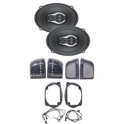 Hertz MPX 690.3 Pro 6X9 Coaxial Speakers with HD14H Motorcycle Lid Kit with Wires