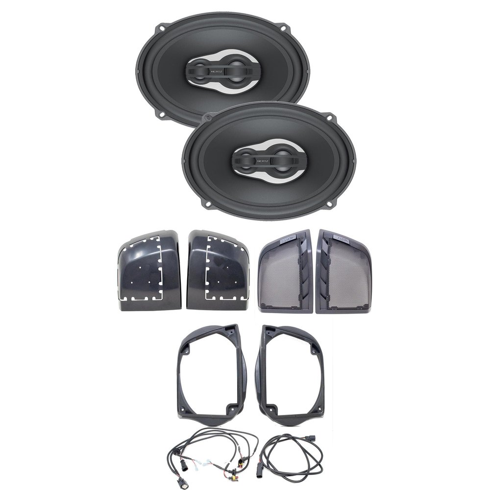 Hertz MPX 690.3 Pro 6X9 Coaxial Speakers with HD14H Motorcycle Lid Kit with Wires