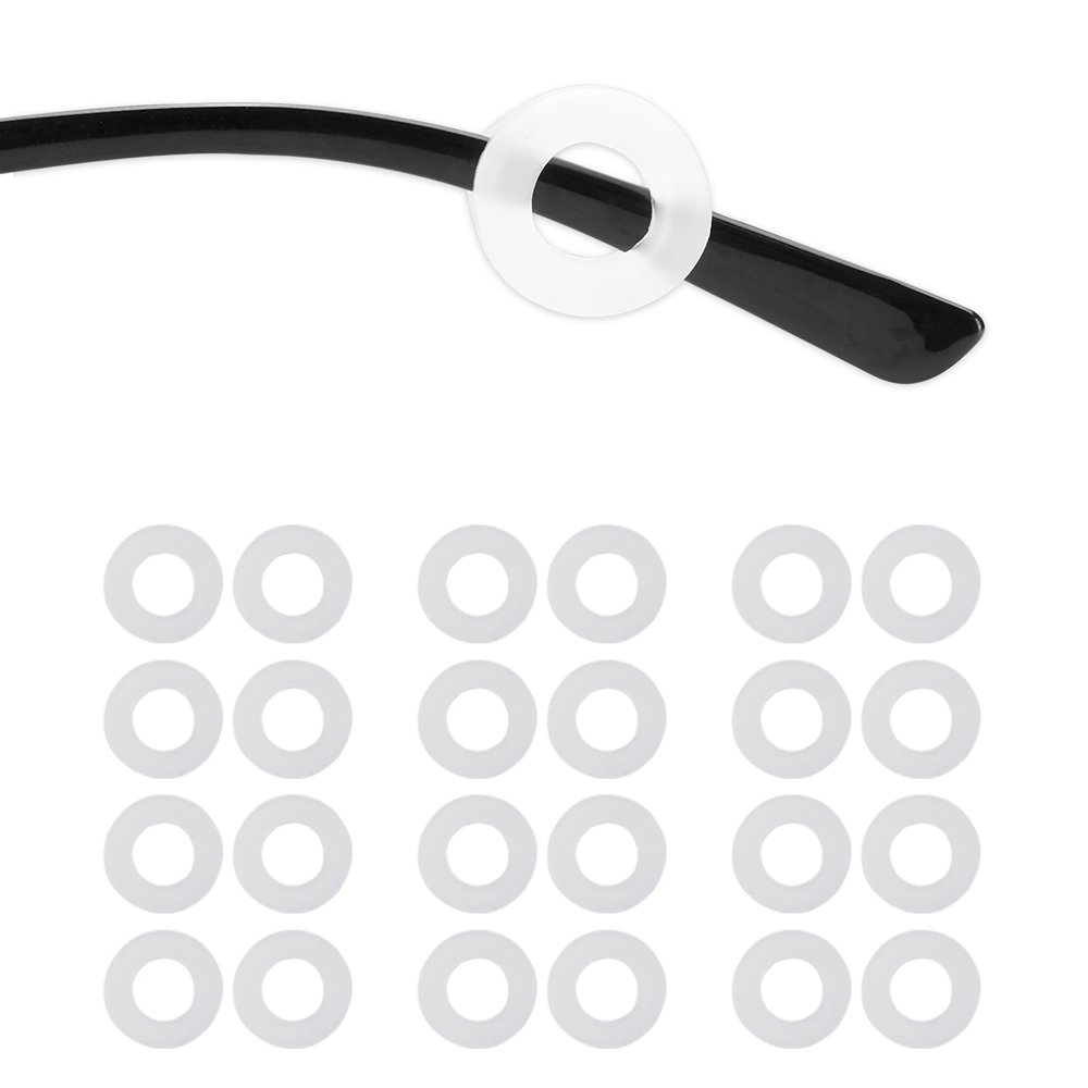 Omnful Eyeglass Ear Grip, Non Slip Eyeglasses Holder, Soft Silicone Glasses Ear Cushions, Eye glass Temple Tips Sleeve Retainer, Eyewear Retainers Ear Hook for Sunglasses, Glasses (White,12Pairs)