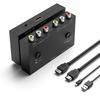 Arector 2 AV to HDMI Converter, 1080P/720P 2 Port RCA Composite CVBS AV Switch to HDMI Converter Adapter Support 4:3/16:9 Switching, for TV PC PS2 PS3 N64 NGC SNES WII VHS VCR Camera DVD-Black view 1