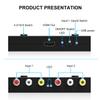 Arector 2 AV to HDMI Converter, 1080P/720P 2 Port RCA Composite CVBS AV Switch to HDMI Converter Adapter Support 4:3/16:9 Switching, for TV PC PS2 PS3 N64 NGC SNES WII VHS VCR Camera DVD-Black view 4