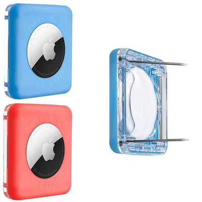 Elevation Lab TagVault AirTag Dual Safety Pin (Pack of 2) - The Most Secure AirTag Holder for Kids, Low-Profile, Doesn't Dangle, Elevation Lab - Blue, Red