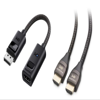 Cable Matters DisplayPort to HDMI 2.1 Adapter - 4K 120Hz or 8K 60Hz, 48Gbps Ultra HD HDMI Cable 6.6 ft / 2m