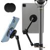 Magnetic Tablet Holder for Mic Stand, Full Metal Phone & iPad Music Stand, Compatible with All Models of iPad and iPhone Devices, Adjustable at Any Angle view 1