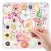 100 PCS Flower Stickers Waterproof PVC Vinyl Animal Decorative for Water Bottle Stickers Waterproof Vinyl Hydroflask Phone Skateboard Laptop Notebooks Stickers Gift to Friends Famils (Flower) view 3