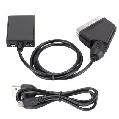 MOUDOAUER 50cm HDMI to SCART Converter, Support DVI System Sideline Signal Support PAL NTSC HD Multimedia Interface to Scart Cable, Up to 300MHz