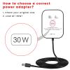 30W Power Cord Adapter Replacement for Echo Show 8 3rd Gen., Show 10 3rd Gen., Show 15, Show 21, Echo 3rd/4th Gen. - White Wall Charger Cable, 5ft view 2