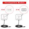 30W Power Cord Adapter Replacement for Echo Show 8 3rd Gen., Show 10 3rd Gen., Show 15, Show 21, Echo 3rd/4th Gen. - White Wall Charger Cable, 5ft view 3