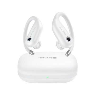1MORE Fit Open Earbuds S50, Open Ear Wireless Headphones Bluetooth 5.3 with 4 Microphone, Earbuds with Earhooks for Sports Running, IPX7, Fast Charging, 38H-Playtime, Preset EQ Via App, White